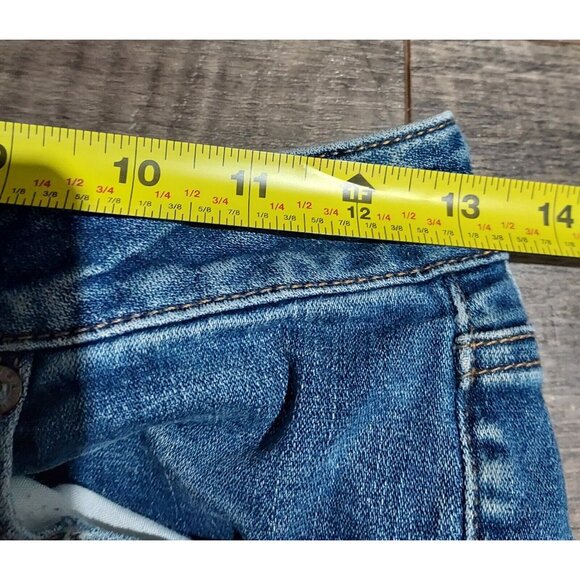 American Eagle Super Stretch X Skinny Denim Jeans Size 2 Long Slight Distressed - Picture 4 of 11